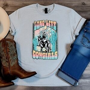 Long Live Cowgirls Graphic Tee • Western Rodeo Horseback Rider Shirt • Cowgirl